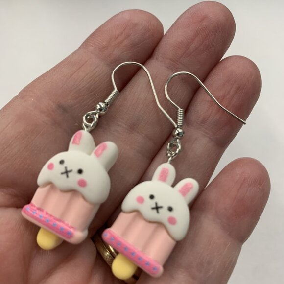 Bunny Earring, Rabbit Earring, Easter Earring, Popsicle Earring, Gift Idea - Picture 2 of 5